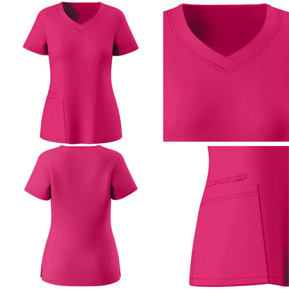 V-neck Fashionable Casual Medical Scrub Short-sleeve Suit
