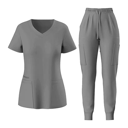V-neck Fashionable Casual Medical Scrub Short-sleeve Suit